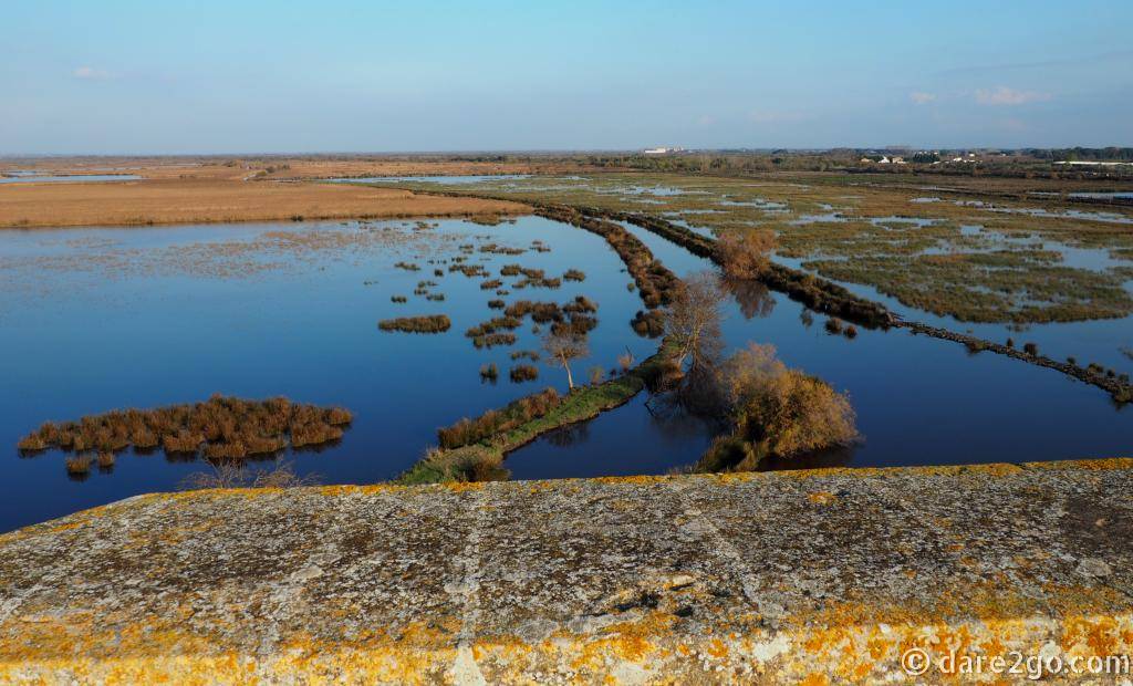 A stunning view of the Camargue, from the top of the Carbonniere Tower, outside Aigues Mortes.