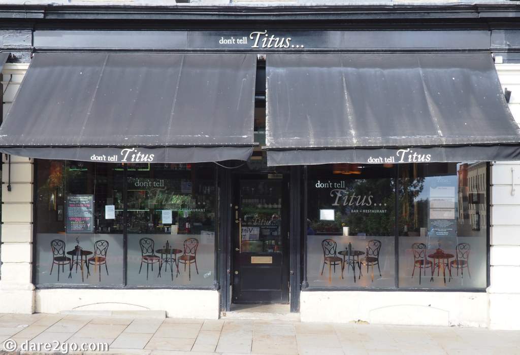 Don't tell Titus, a contemporary bar along Victoria Road. The name plays with the fact that Sir Titus Salt didn't permit any premises in his village, which sold alcohol. He had too often seen the detrimental effect it could have on people. Although he is reported to have consumed alcohol himself, on occasion...
