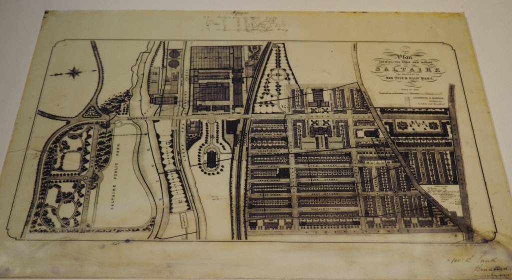 An historic plan of the entire village of Saltaire.