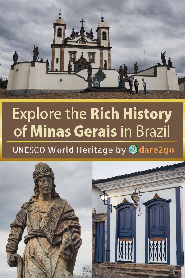 Our PINTEREST image, a collage of three attractions in the state of Minas Gerais in Brazil - with text overlay