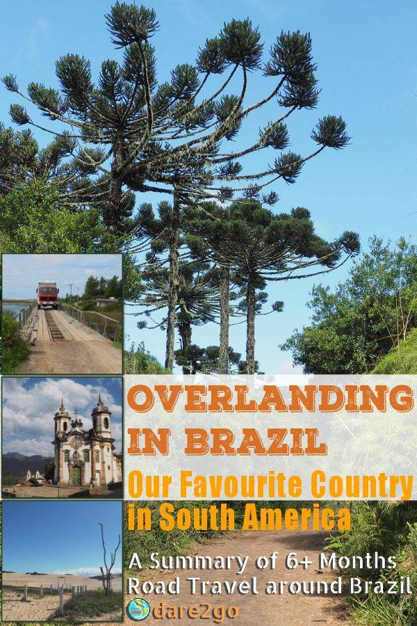 Our PINTEREST image, which shows a small lane through an Araucaria forest plus three inserted smaller photos - all with text overlay.