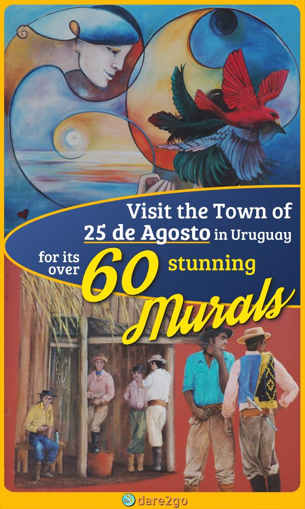 Our PINTEREST image, which shows 2 murals in 25 de Agosto painted by Michele Dubaux - with text overlay.