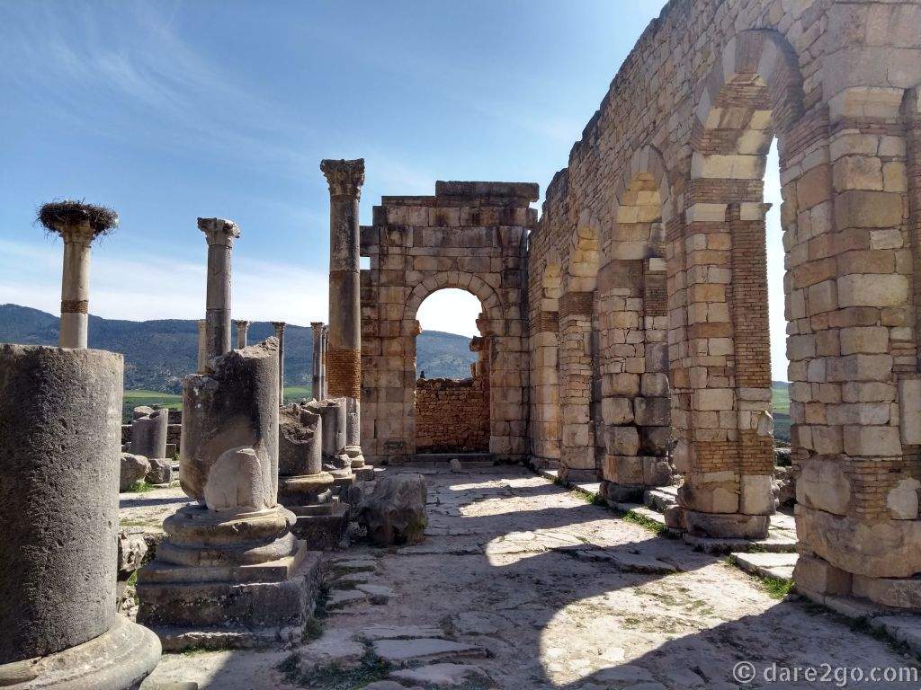 The Archaeological Site of Volubilis: we spent a pleasant Saturday afternoon, walking around this World Heritage site, after our very frustrating week.