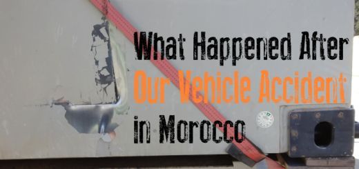 Bertita's backside after our vehicle accident in Morocco. The aluminium is ripped open to expose the insulation.