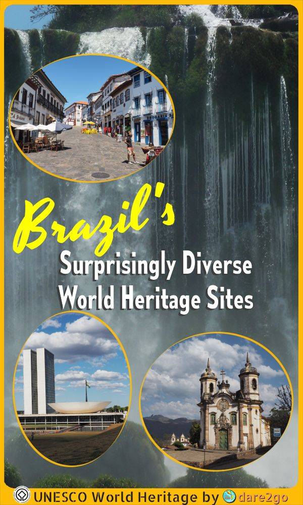 Our PINTEREST image, a collage of photos from Diamentina, Brasilia, and Ouro Preto - with text overlay.