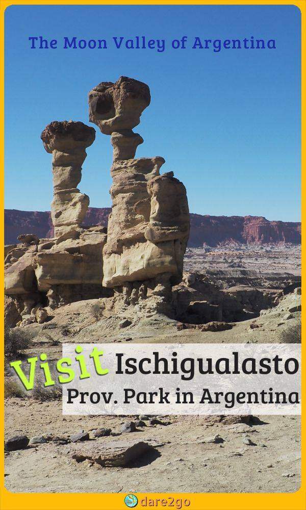 Our PINTEREST image, which shows the 'Submarine' rock formation at Ischigualesto Park - with text overlay.
