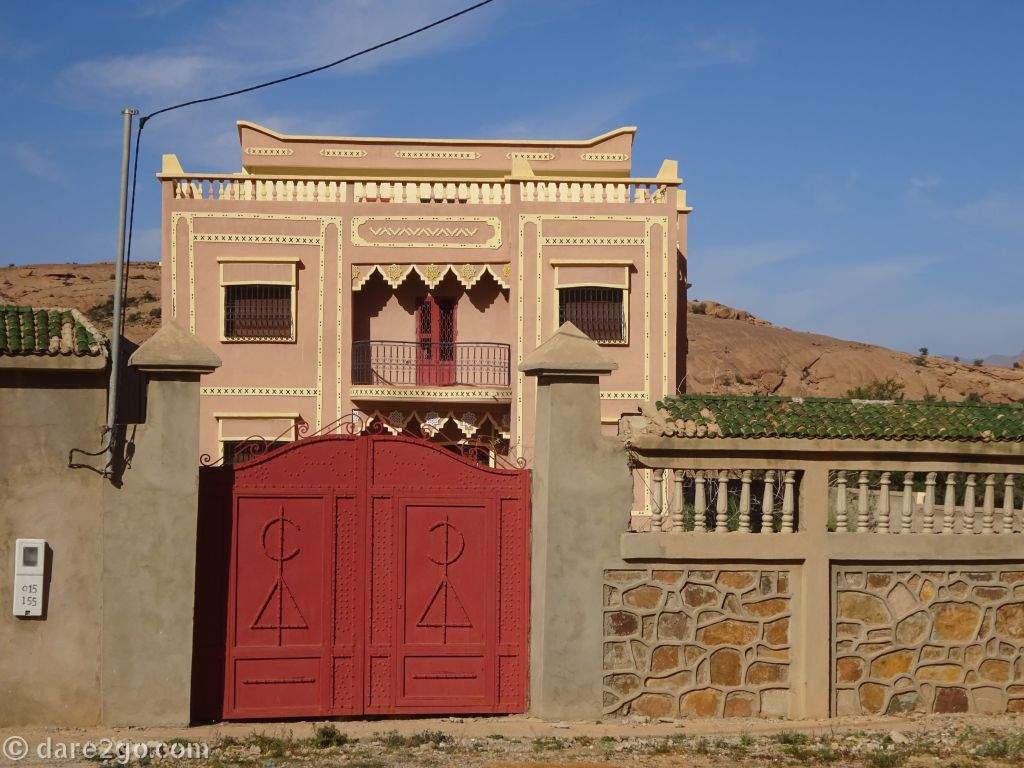 a richly decorated new house near Tafraoute, Morocco.