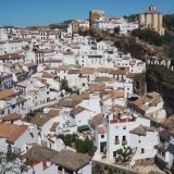Setenil de las Bodegas: if you look up, you will see the remains of a Moorish castle and the church, Nuestra Señora de la Encarnación. You can climb the remaining tower of the castle.