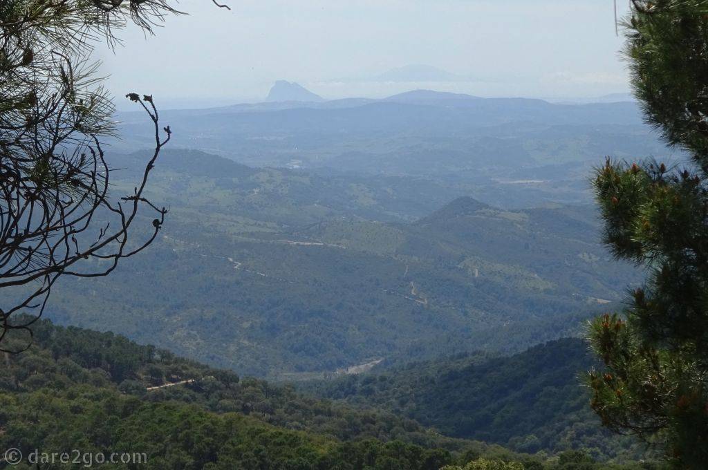 From the Mirador el Asalto del Cura, you can see Morocco - on a clear day. Even through this haze, it's possible to make out the mountains of the Rif, as well as the Rock of Gibraltar.