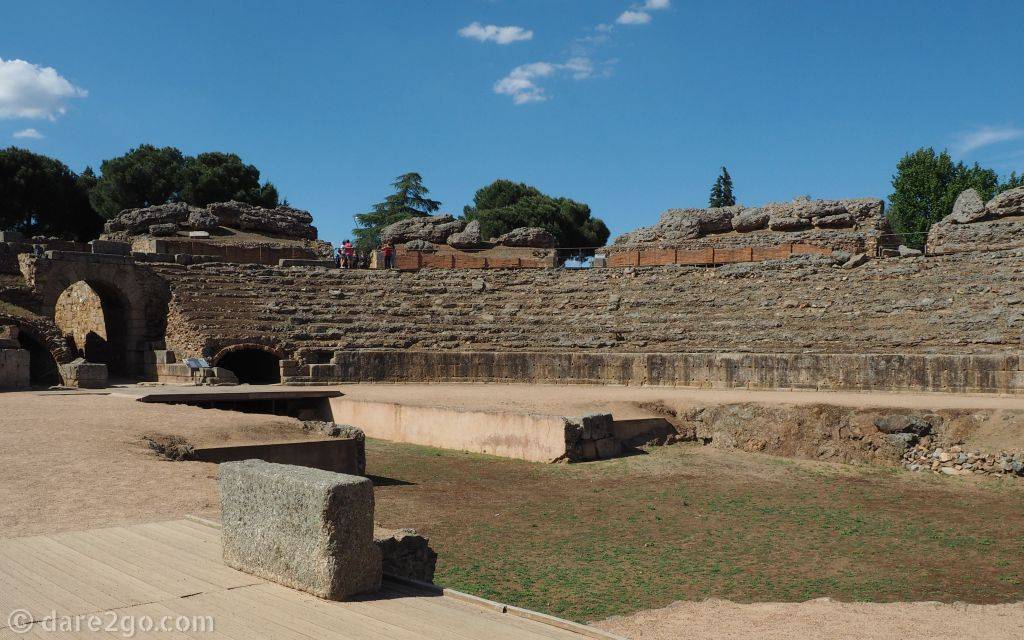 Part of Mérida's Roman Amphitheatre. This structure was already partly dismantled during later Roman rule, when gladiator games were outlawed.