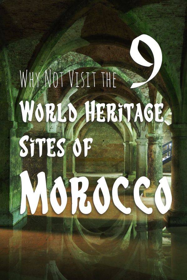 Our PINTEREST image, which shows the Portuguese cistern in El Jadida, Morocco - with text overlay.