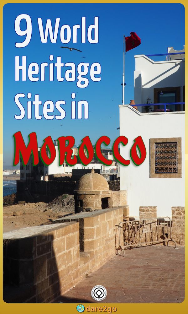 Our PINTEREST image shows part of the fortifications in Essaouira - with text overlay.