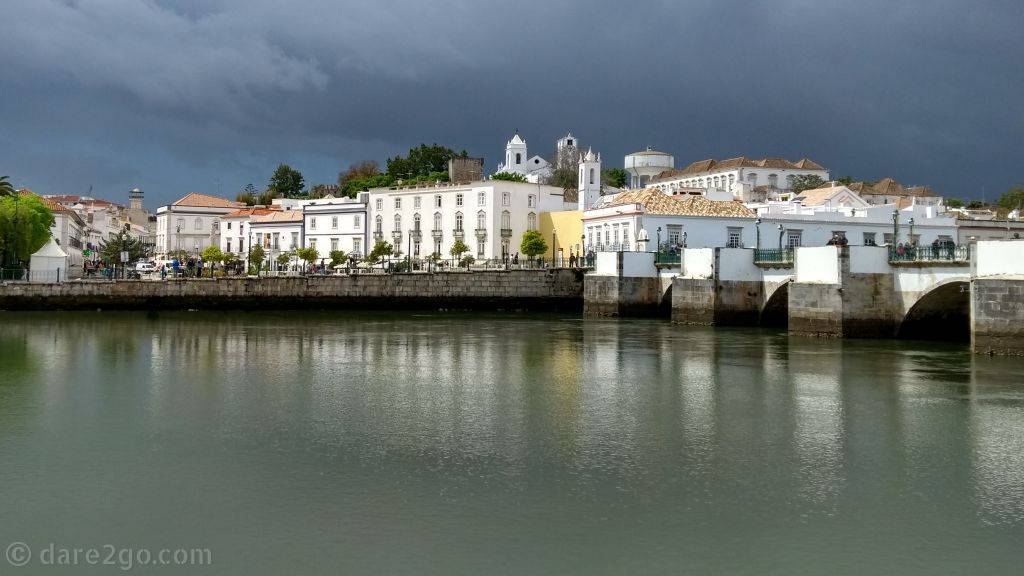 Houses of Tavira next to the Gilão River.