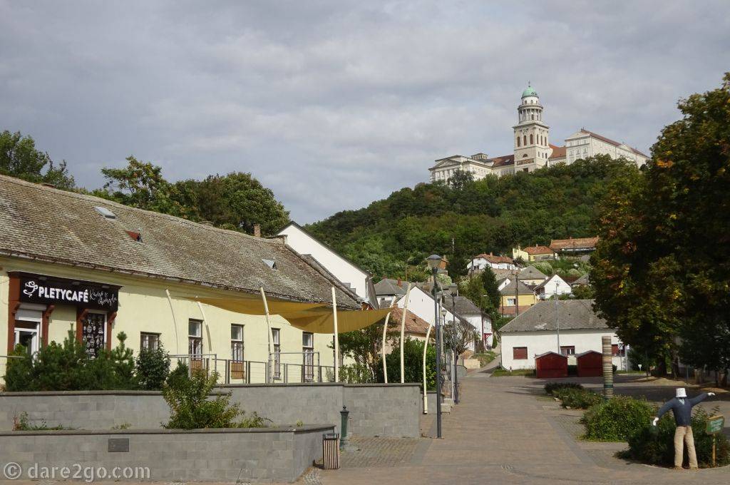 The enormous Pannonhalma Archabbey as seen from the village of Ámánd. This Benedict monastery dates back to 996, most current buildings are either Gothic or Baroque style.