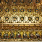 The ceiling of the Sala de Reyes (King's room) in the castle, shows the monarchs of Asturias, Castile and Leon.