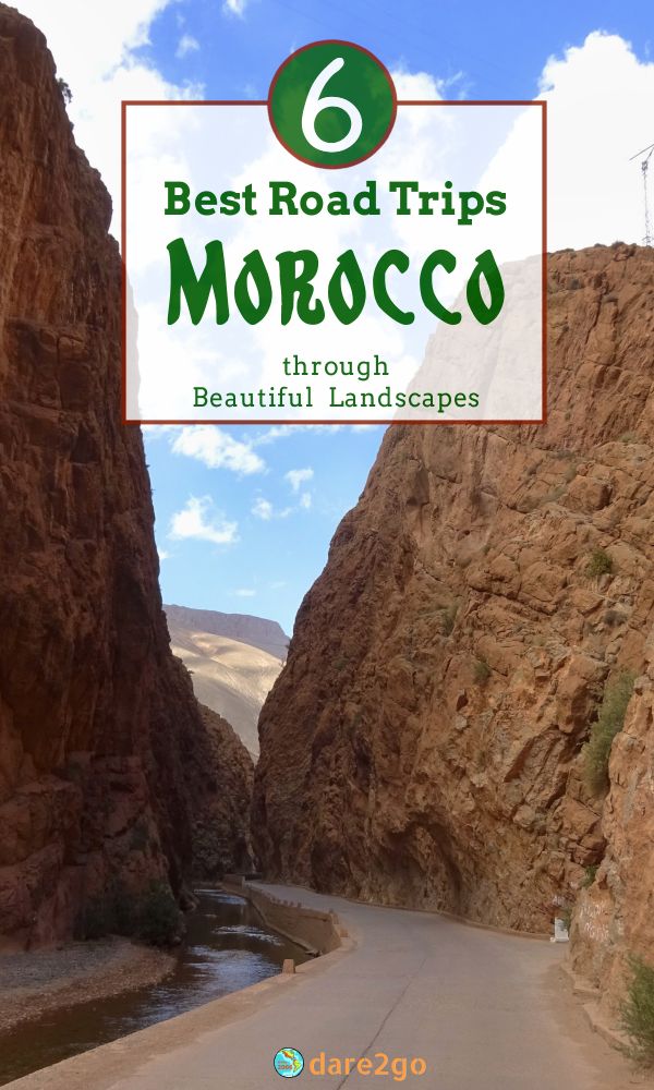 Our Pinterest image, a photo of the Dades Gorge with text overlay
