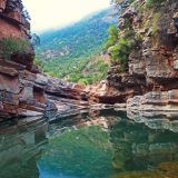 A turquoise pool in the spectacular Paradise valley in Morooco.