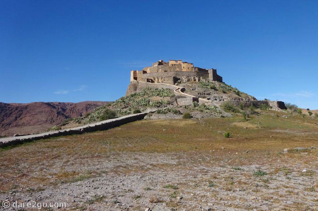 Kasbah Tizourgane, perched atop a rocky outcrop, off the R105.