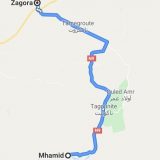Morocco route map for road trip from Zagora to M'hamid
