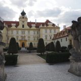 Chateau Valtice belonged to the Dukes of Liechtenstein from 1387 to 1945. It was rebuilt several times due to various devastating events. What you see today is the recent ongoing renovation of a Baroque reworking of a Renaissance Palace from the early 18th century.