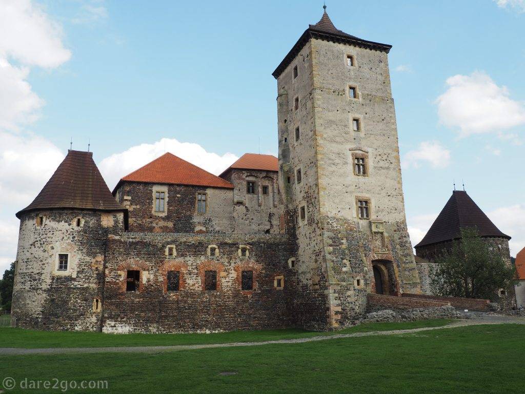 Svihov Water Castle: a view of the keep from the bailey.