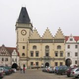 The Town Hall of Tabor(1521) was reconstructed into its original late Gothic appearance in 1878. (In between it had been rebuilt in Baroque style). To the left of it is Skoch House, one of the best examples of Gothic-Renaissance burgher architecture in Bohemia.