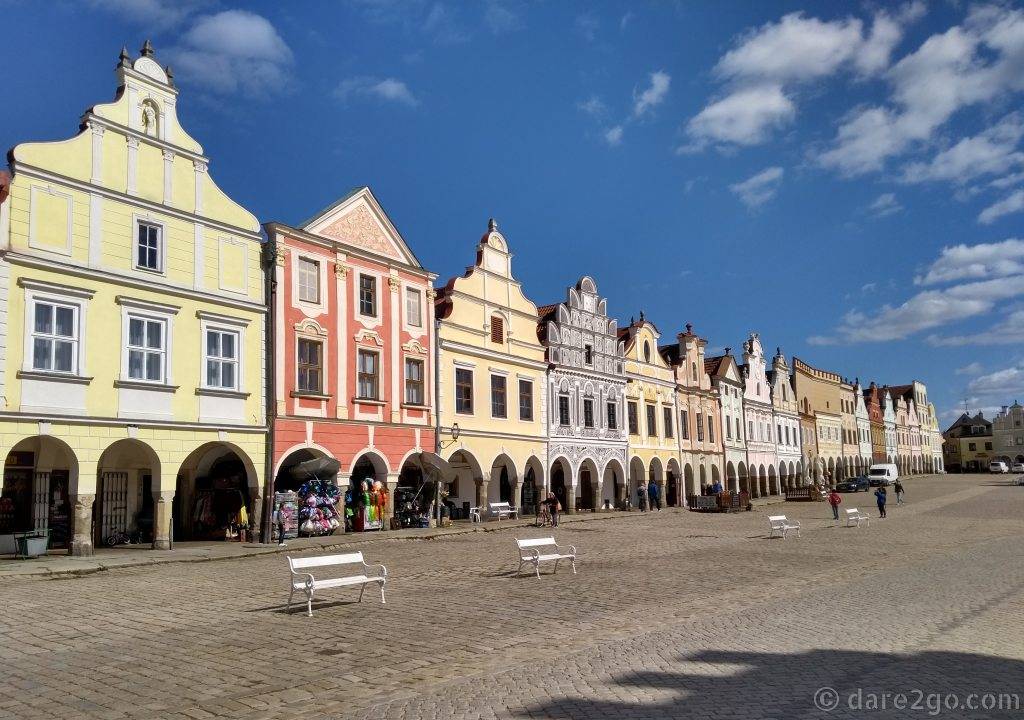 Telc: this World Heritage listed town looks this way because the Italian craftsmen who came to rebuild the chateau, after a devastating fire in 1510, stayed to rebuild the town.