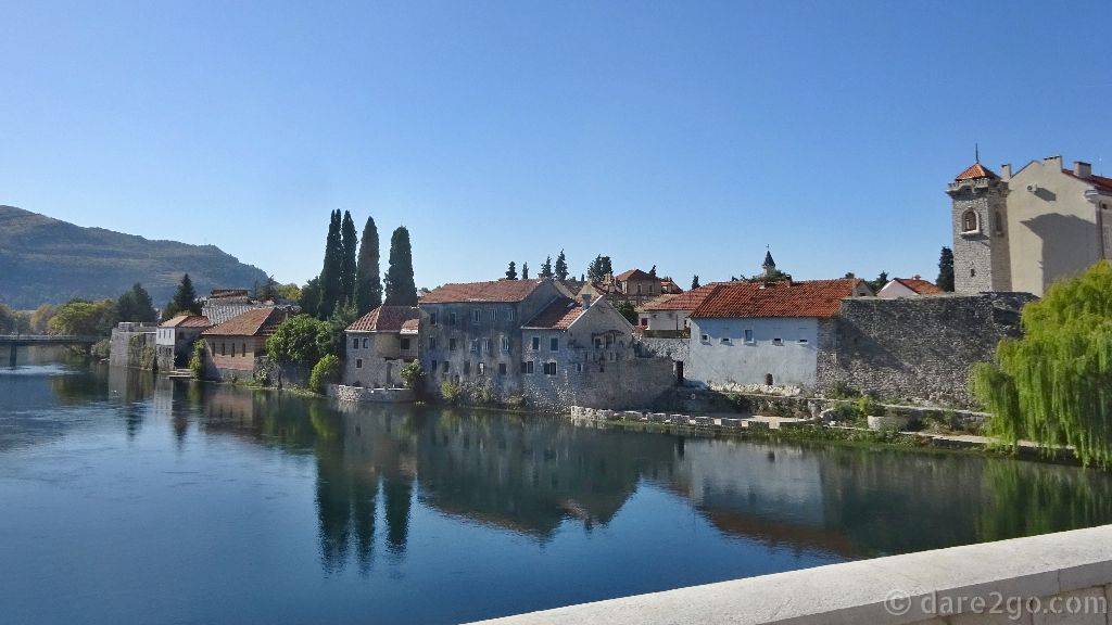 The old town of Trebinje as seen from river.