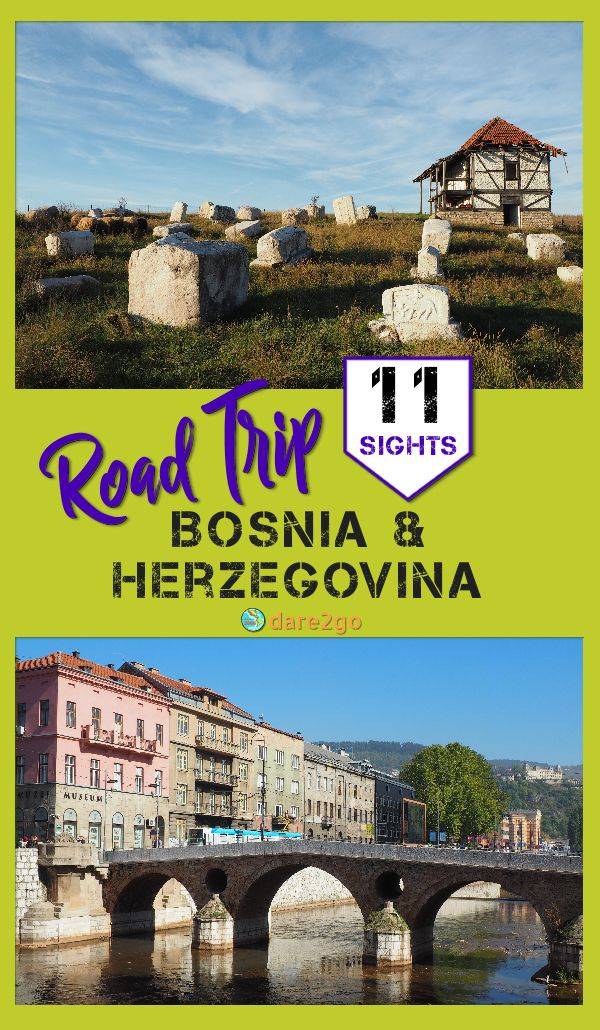 Our Pinterest PIN, which shows 2 photos from Borsnia & Herzegovina - with text on the image!