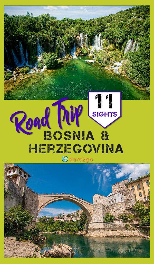 Our Pinterest PIN, which shows 2 photos from Borsnia & Herzegovina - with text on the image!