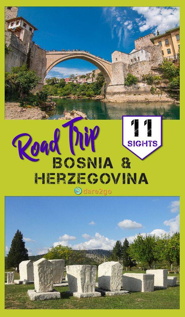 Our Pinterest PIN, which shows 2 photos from Borsnia & Herzegovina - with text on the image!