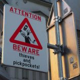 Pickpocket warning in Sarajevo.