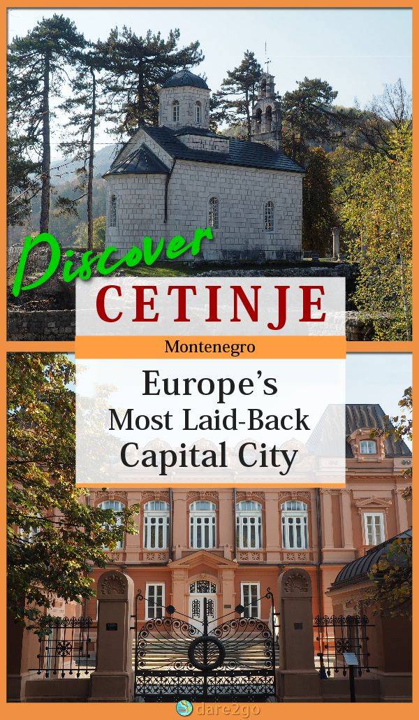 Our Pinterest image shows a collage of 2 photos from Cetinje - with text overlay.