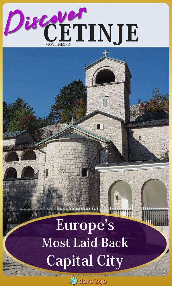 Our Pinterest image shows the monastery of Cetinje - with text overlay