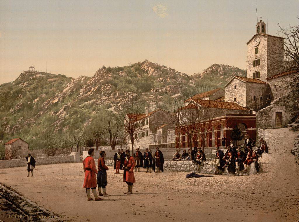 A historic image of the monasterey in Cetinj