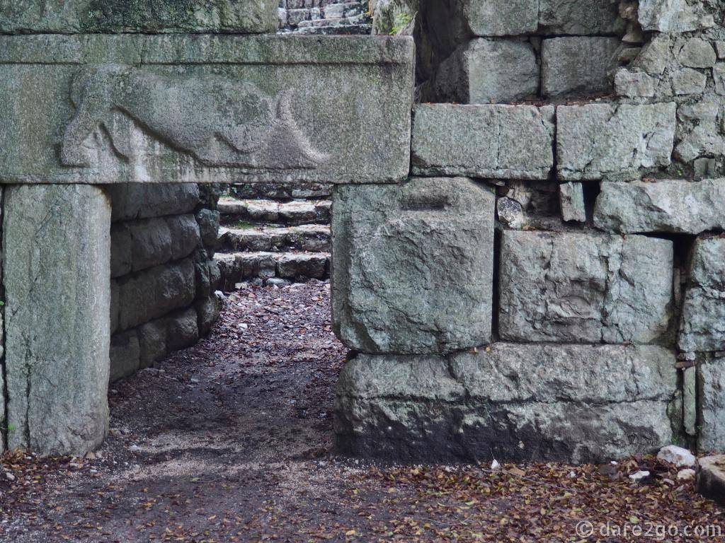 The Lion Gate with the lowered lintel, where the Venetian Lion is engraved