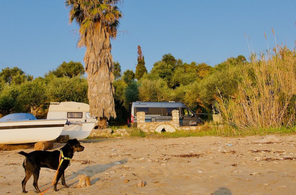 Marko on the beach where he and Mandy are spending the lockdown period near Koroni.
