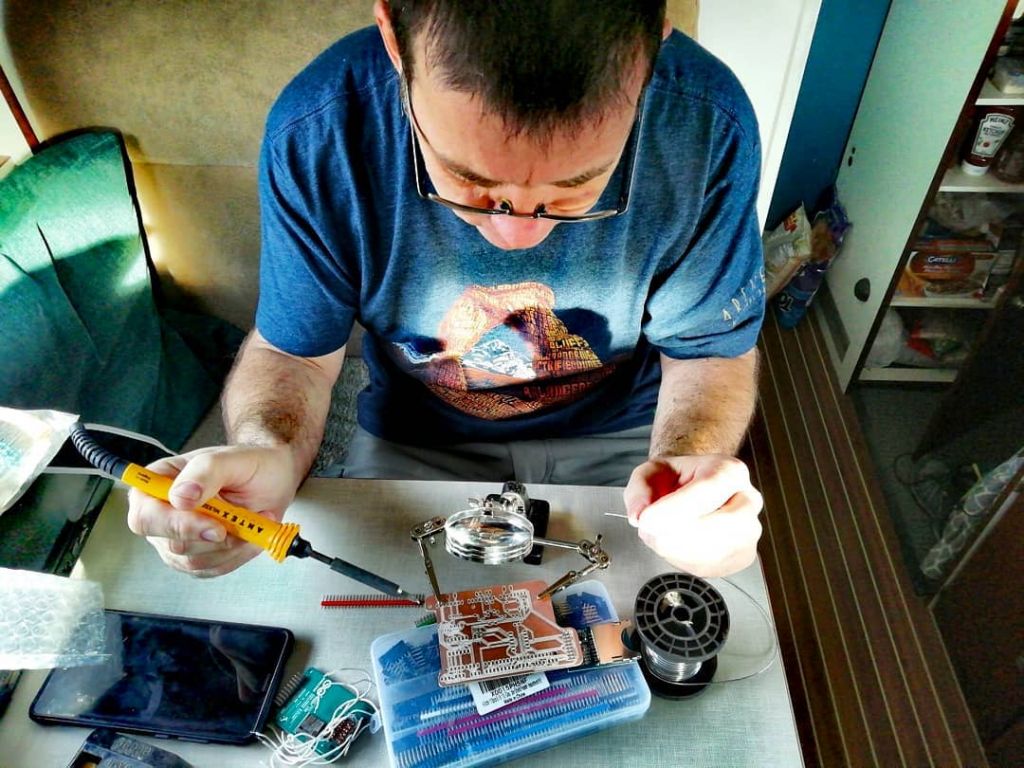 During the lockdown, Marcus busies himself with the tech stuff he loves.