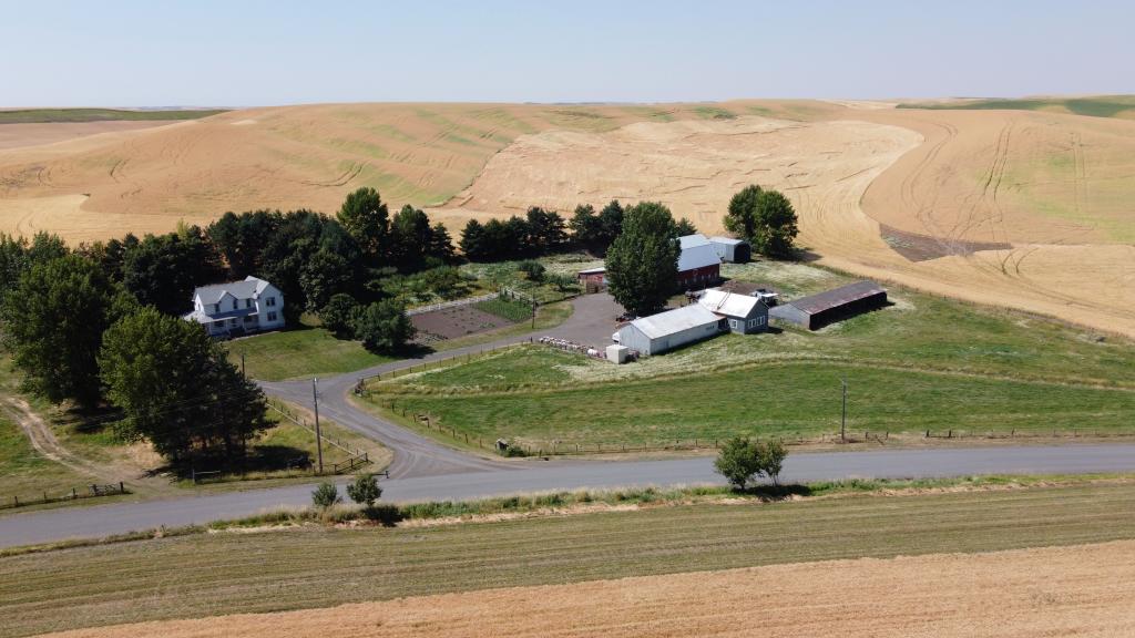 My sister's farmhouse was renovated as one of the activities back home (aerial view of a farm)
