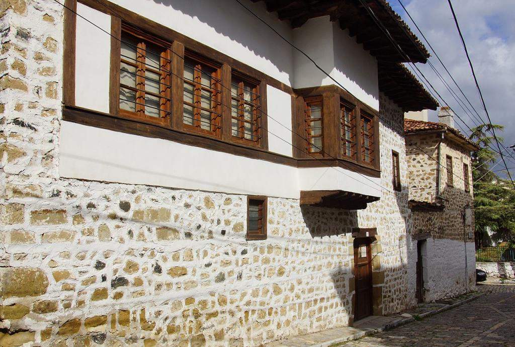 The Vangjush Mio Exhibition of landscapre paintings is in one of the historic buildings behind the cathedral.